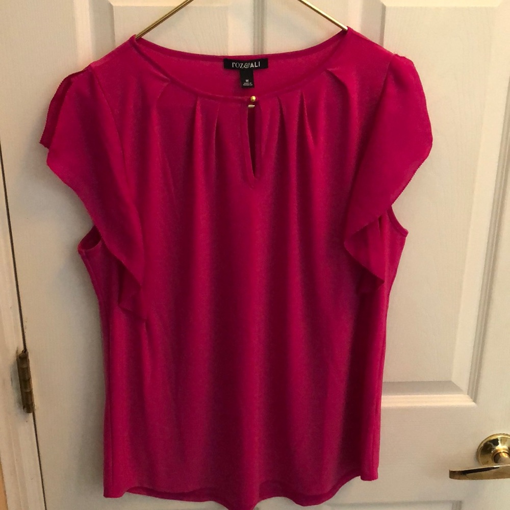 Roz & Ali Bold Pink Fuchsia Top Sz Medium